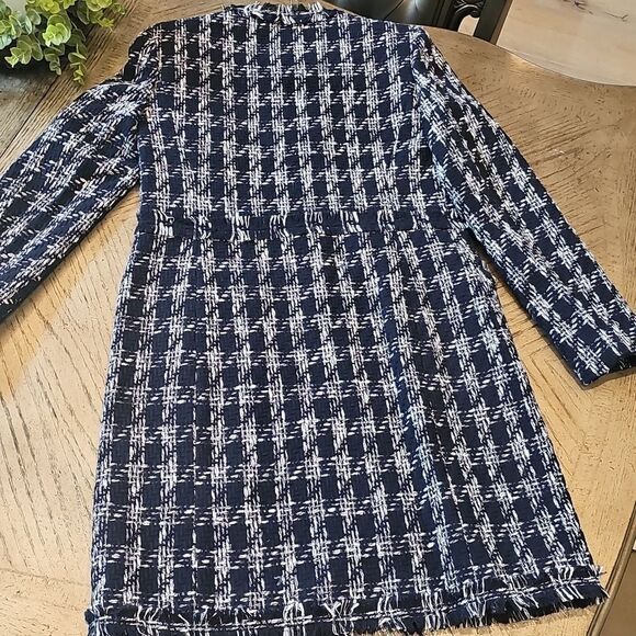 Navy and White Tweed Coat Size S DKNY NWT - Picture 10 of 11